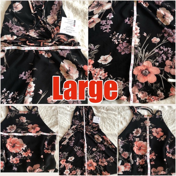 NWT- Black & Pink floral Caged strap dress - Picture 8 of 8